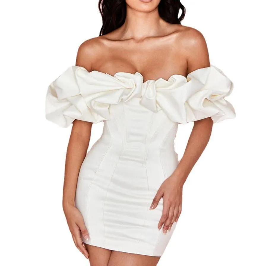 Ruffled one-shoulder dress