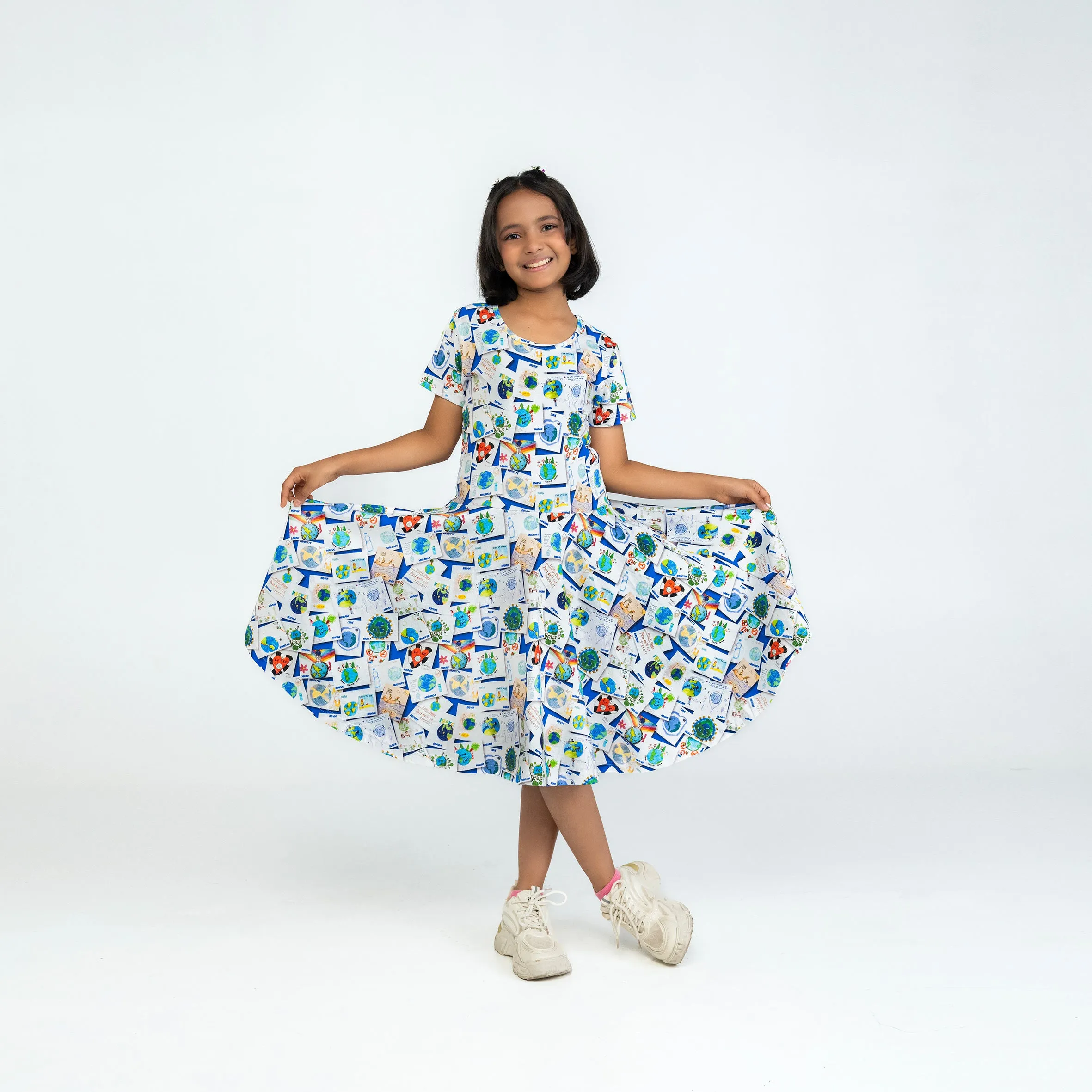 Save The Earth Kids' Art Kids Twirl Dress