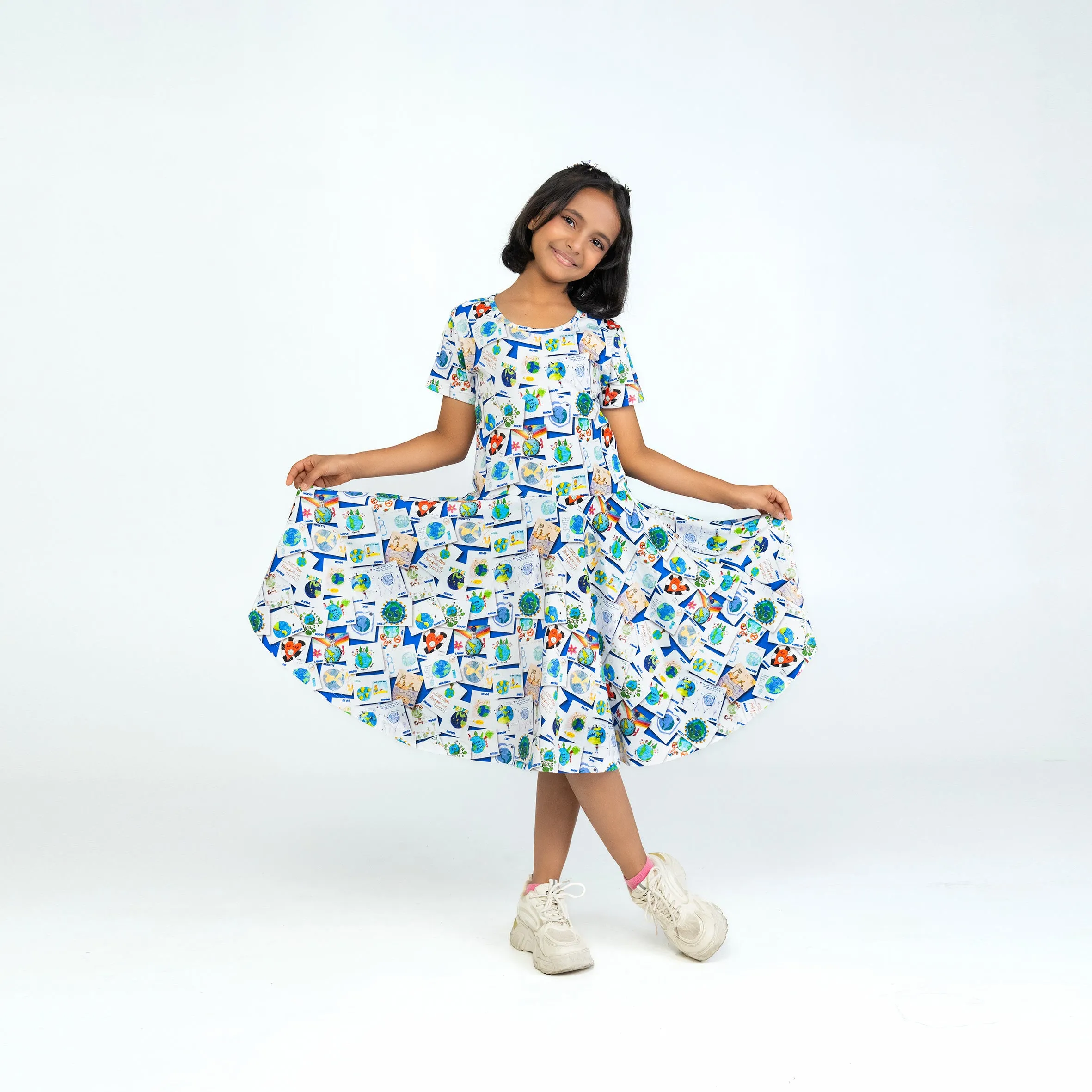 Save The Earth Kids' Art Kids Twirl Dress