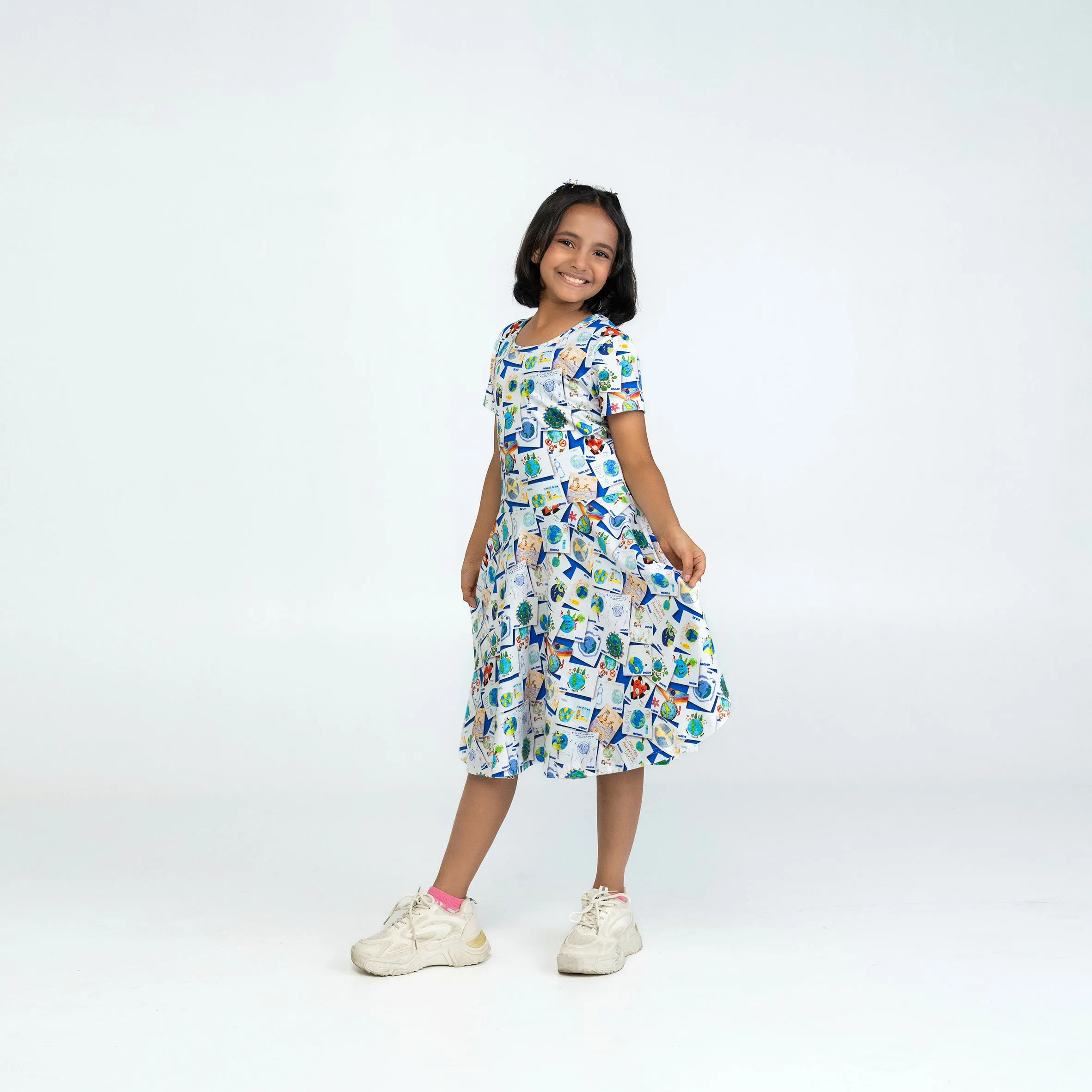 Save The Earth Kids' Art Kids Twirl Dress