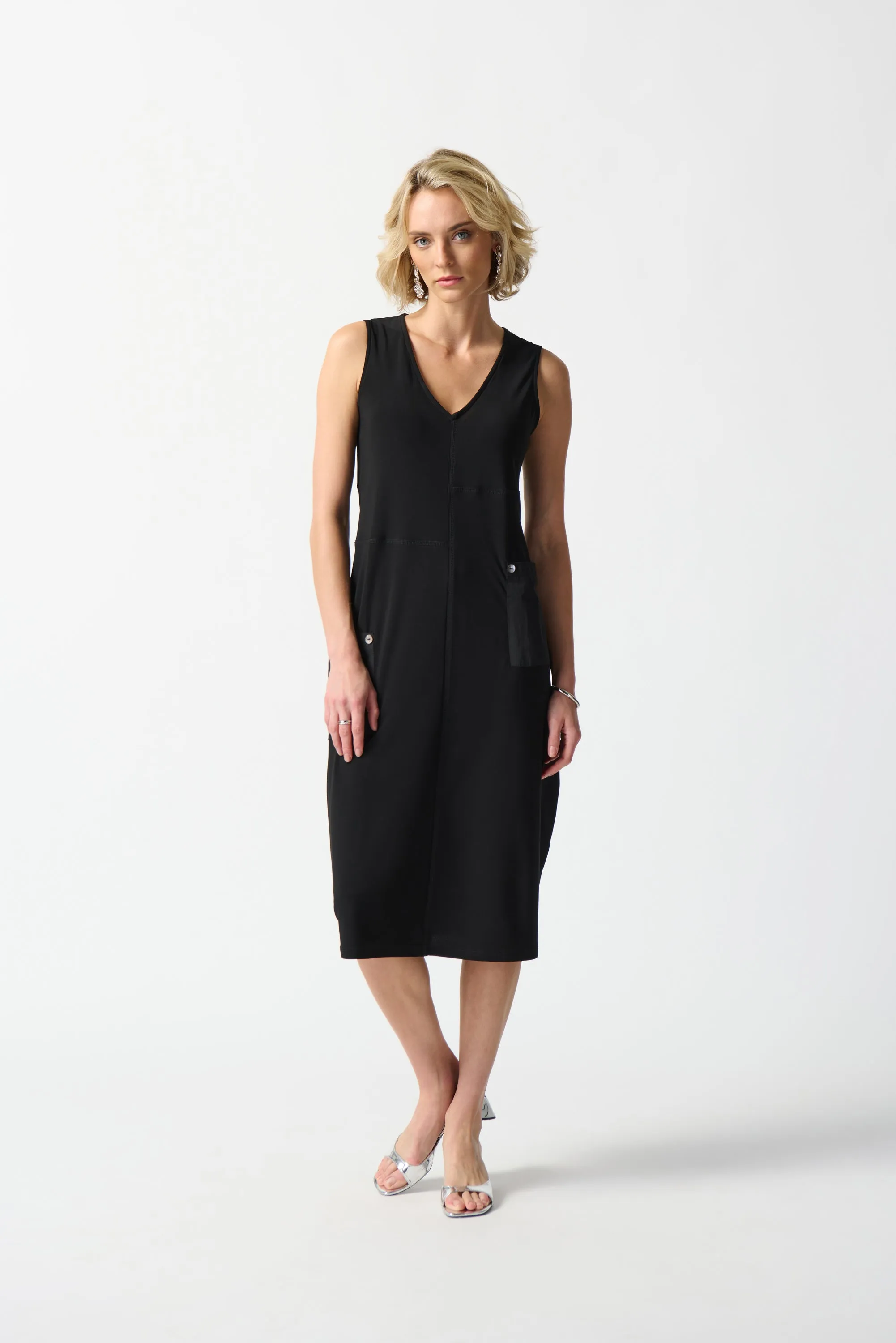 Silky Knit Cocoon Dress with Pockets