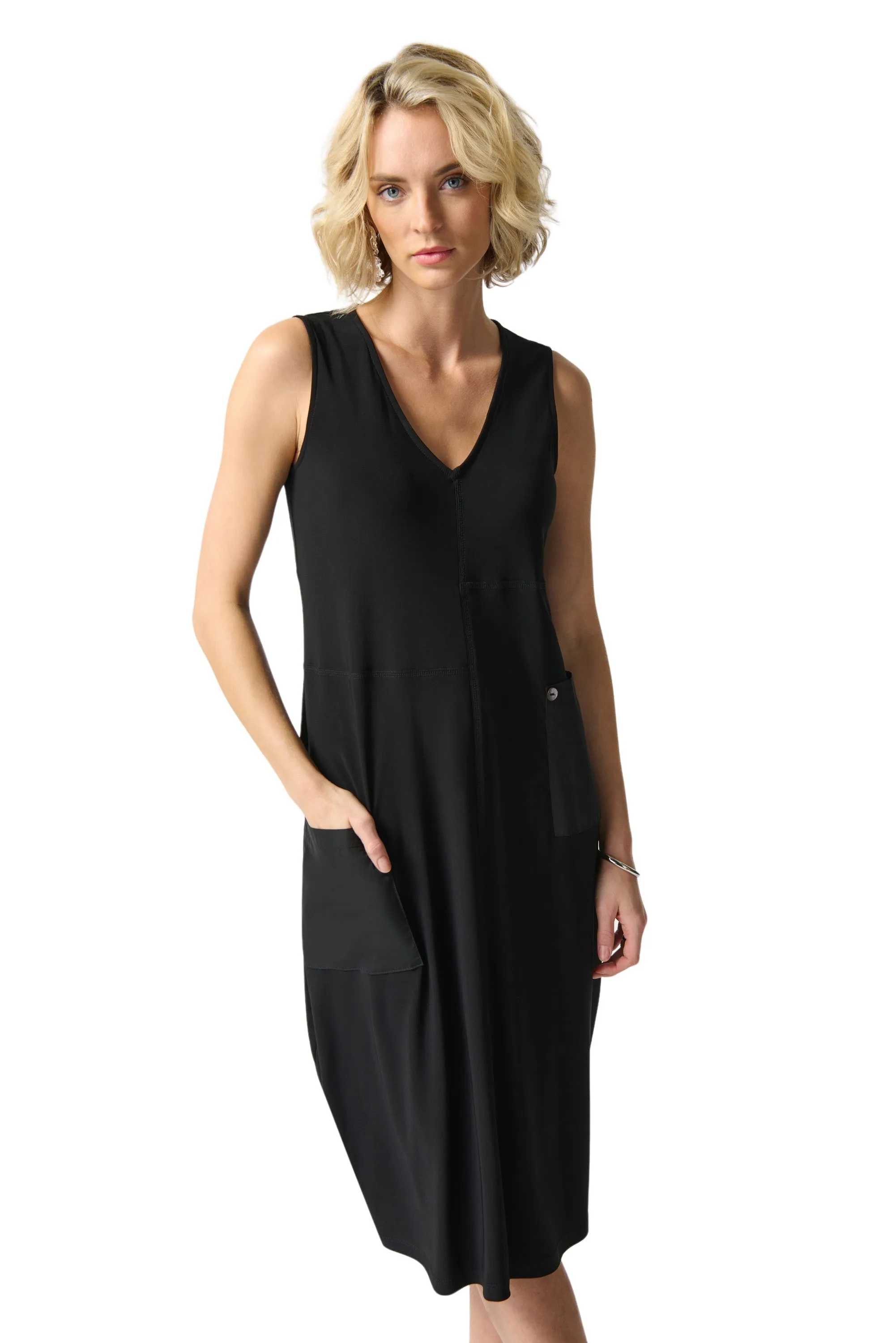 Silky Knit Cocoon Dress with Pockets