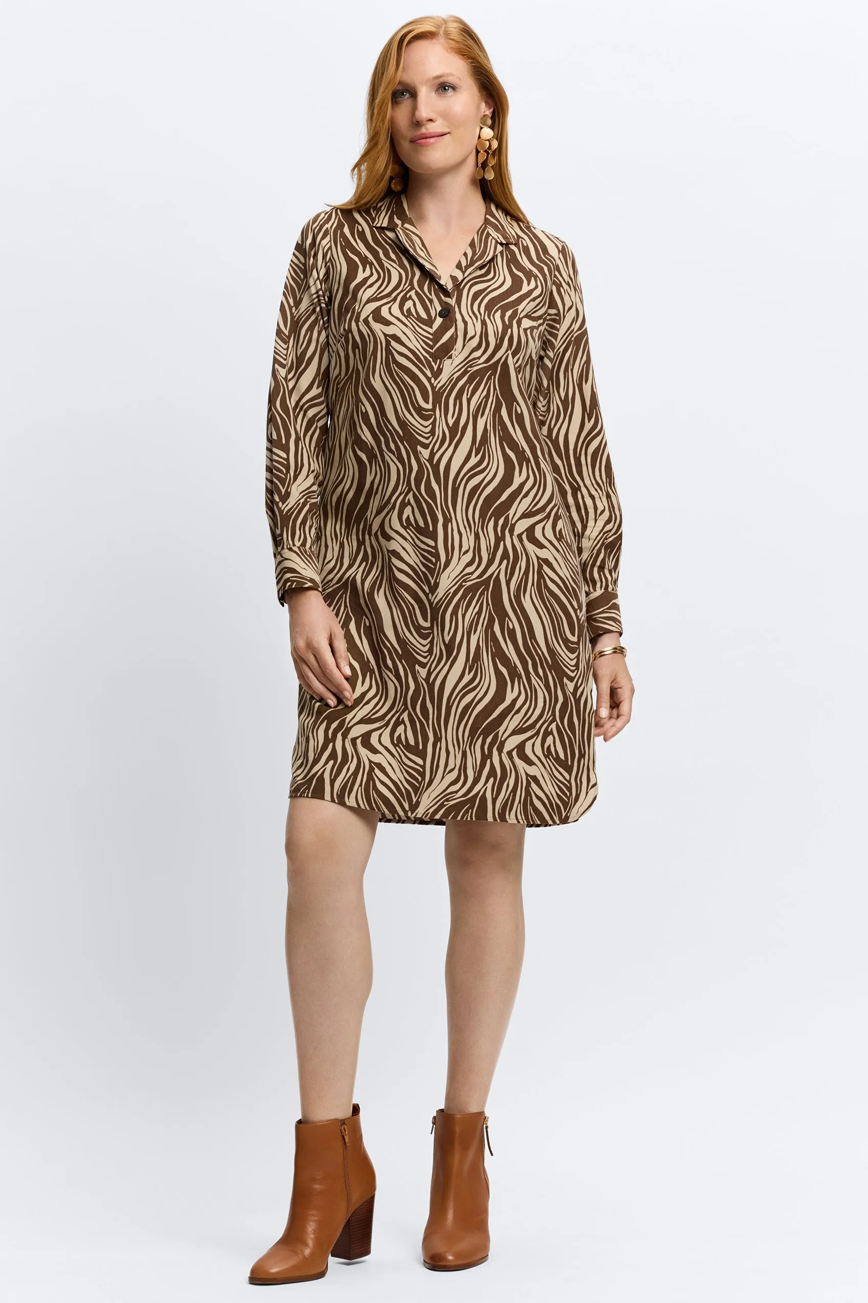 Sloane Abstract Zebra Corduroy Dress