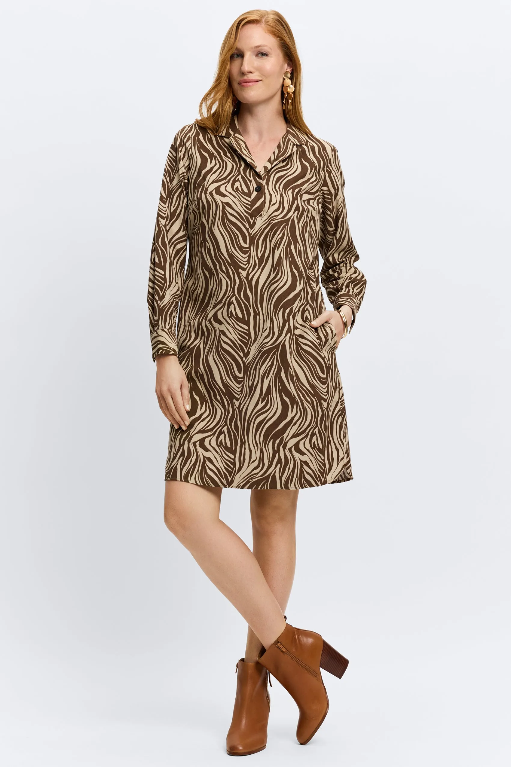 Sloane Abstract Zebra Corduroy Dress