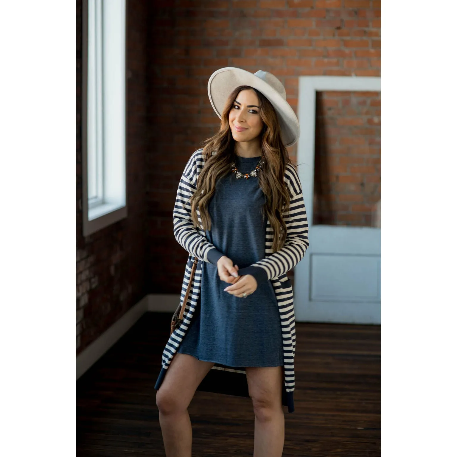 Solid Flare Sleeve Tee Dress