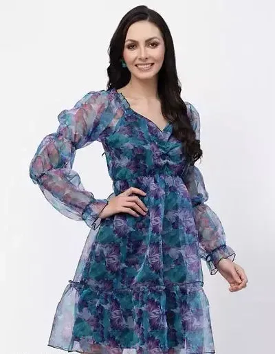 Stylish Printed Polyester Dress For Women