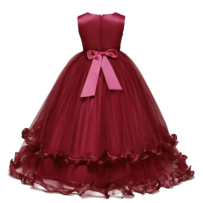 Stylish Sweet Girls' Lace Ball Gowns With Embroidery