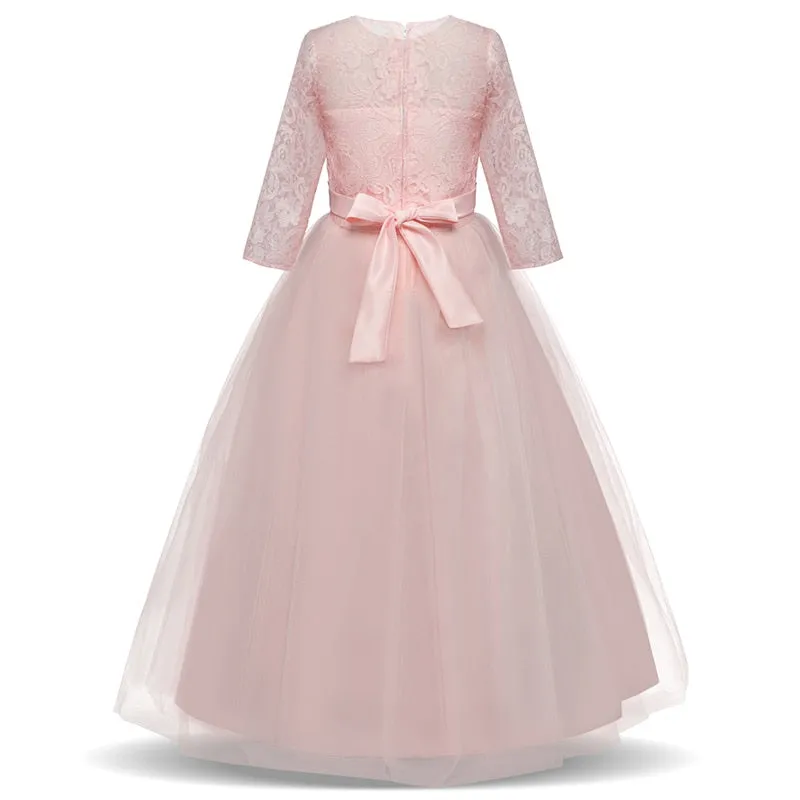 Stylish Sweet Girls' Lace Ball Gowns With Embroidery