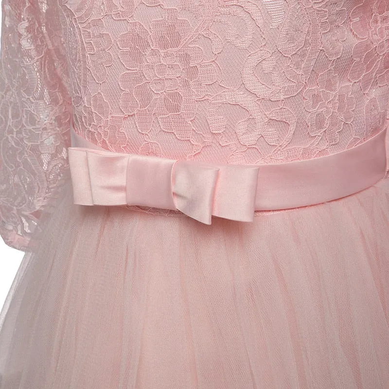 Stylish Sweet Girls' Lace Ball Gowns With Embroidery