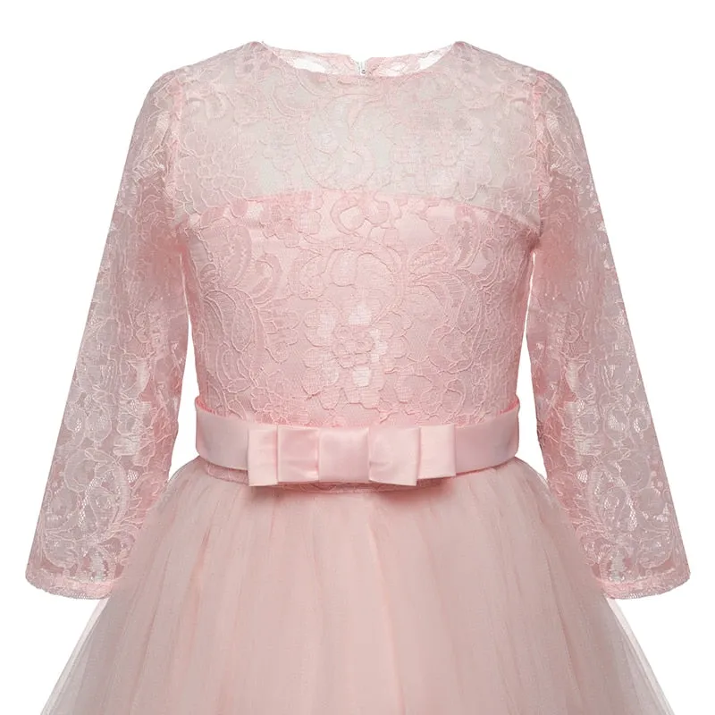 Stylish Sweet Girls' Lace Ball Gowns With Embroidery