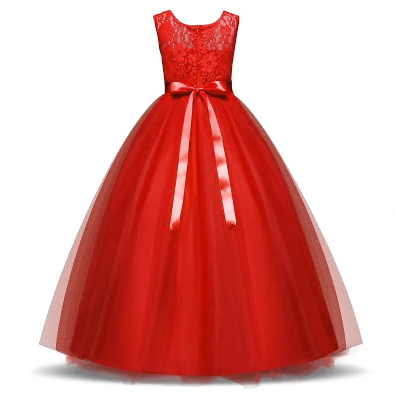 Stylish Sweet Girls' Lace Ball Gowns With Embroidery