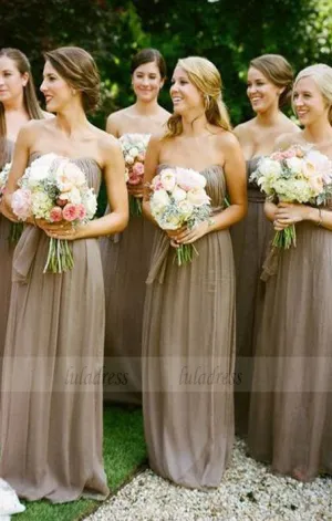 Sweetheart Chiffon Bridesmaid Dresses, Elegant Bridesmaid Dresses, Long Bridesmaid Dresses Country