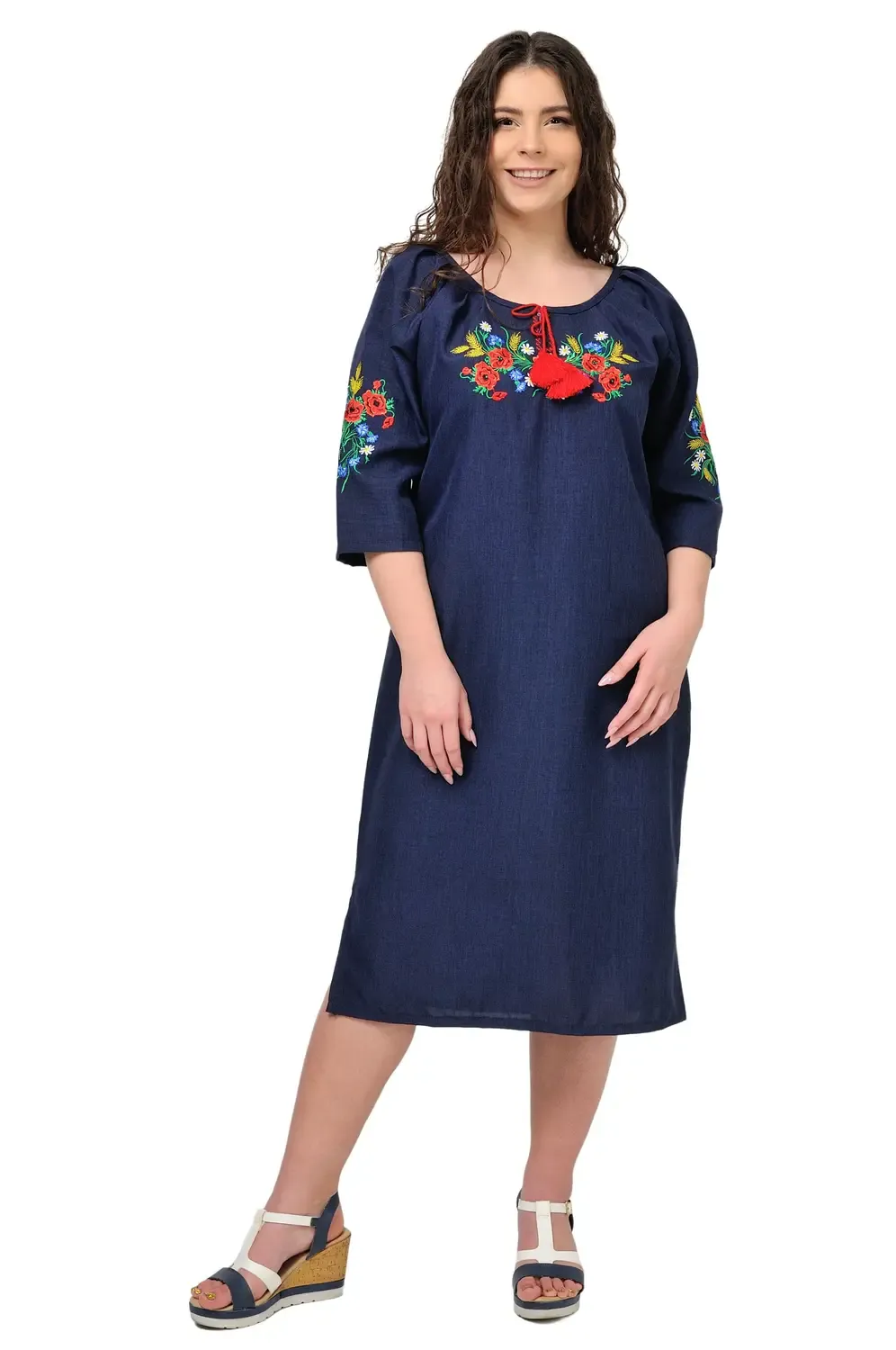 Ukrainian dresses with 3/4 sleeves